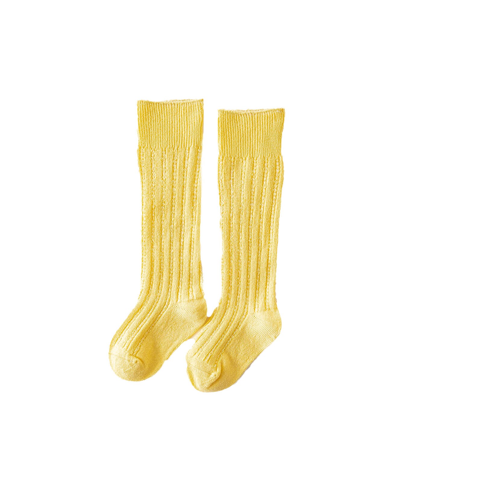 Baby Pasgeboren Meisjes Solid Ademende Sokken Soft Antislip Zomer Baby Peuter Been Warmer Sokken Baby Kleding Accessoires 0-24M: YELLOW / 24M