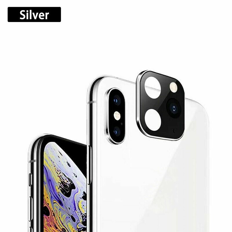 Applicable iPhone Apple X XS MAX Seconds Change 11Pro for iPhone 11 PRO MAX Lens Sticker Modified Camera Cover Metal Protector: Silver