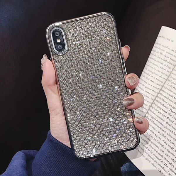 Bling Full Crystal Diamond Rhinestone Soft Electroplate Case for Samsung Galaxy S8 S9 S10 Plus S20 S10E iPhone 6 X 11 12: for iPhone 8 Plus