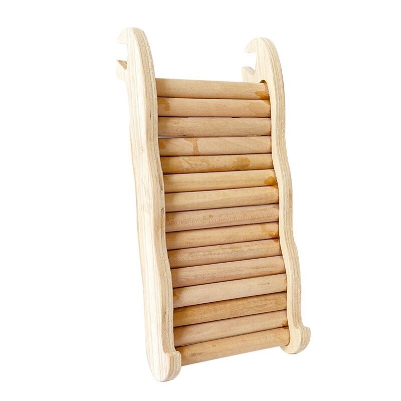 Q0KF Hamster Climbing Ladder with Groove Wooden Ramp Bridge for guinea pigs Hedgehog Mouse Sugar Glider Squirrel Chipmunk