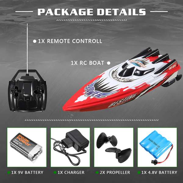 Radio fjernbetjening højhastighedsbåd twin motor rc racing udendørs rød/grøn legetøjsskibe fjernbetjening rc barco til børn