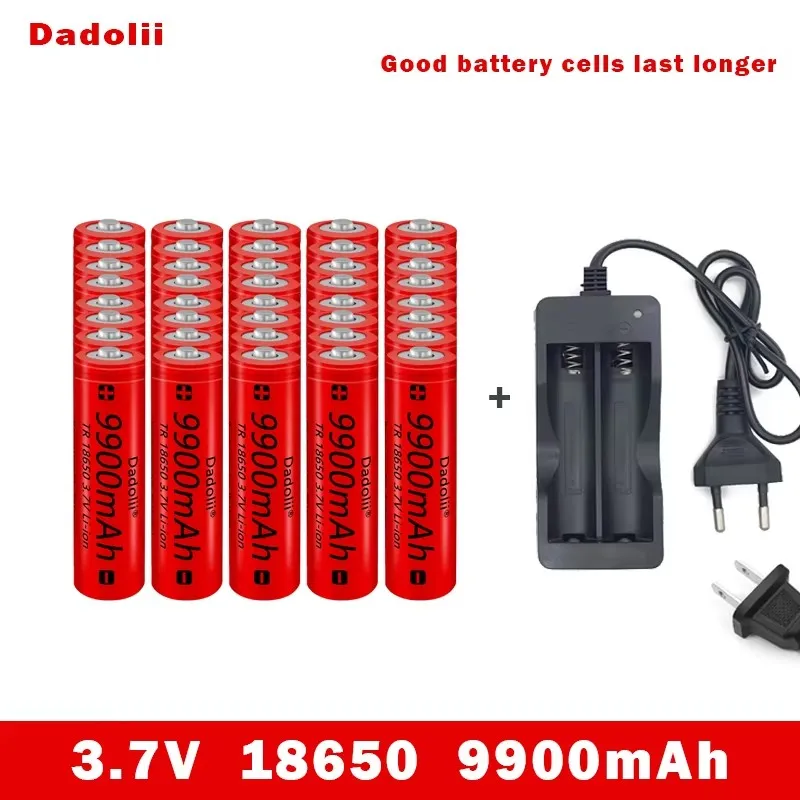18650 batterie batterie Rechargeable 3.7V 18650 9900mAh capacité Li-ion batterie Rechargeable pour lampe de poche torche batterie + chargeur: MULTI