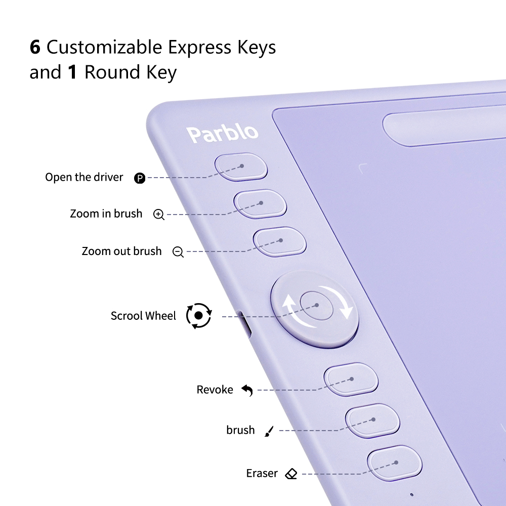 Parblo Intangbo(S) Graphic Draw Tablet Support Android Phone Digital Handwriting Pen Tablet Tilt Function Battery-Free Stylus