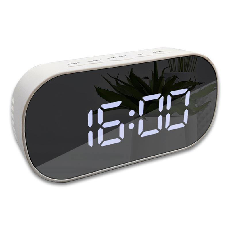 Digital Alarm Clock Mirror Surface LED Night Mode Display Home Living Room Bedroom Tabletop Decorations Clocks: 2