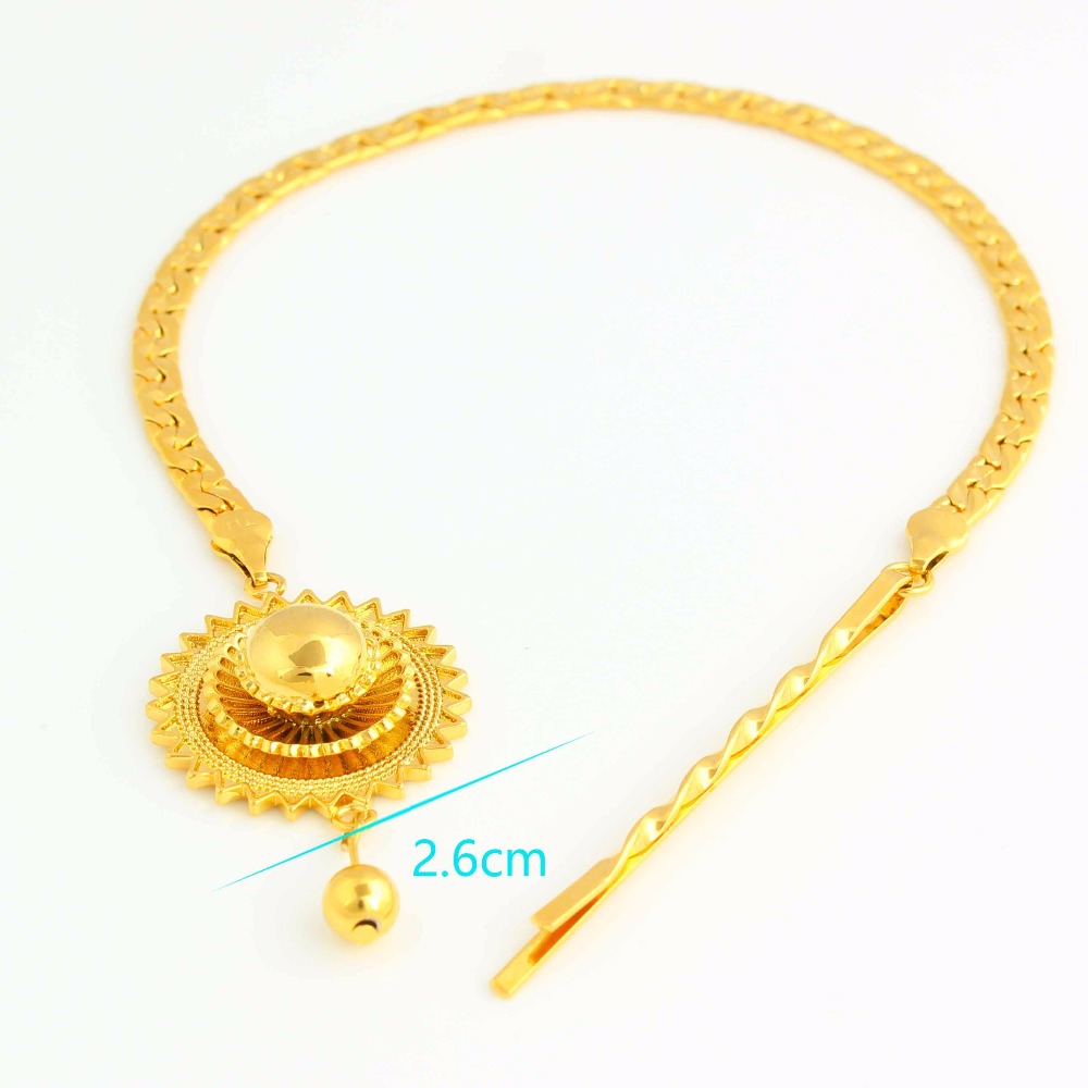 Ethiopian Hair Chain Jewelry 24k Gold Color African/Eritrea/Kenya Women Habesha Party Accessories