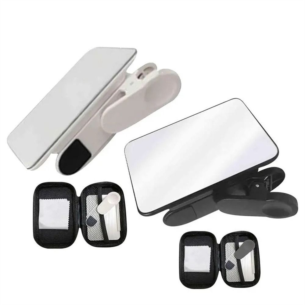Horizontale verticale smartphonecamera spiegelreflectie opname spiegel van de hemel mobiele telefoon reflectie clip telefoonopname