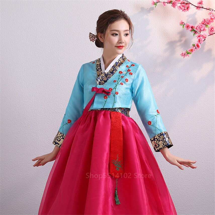 Vestido tradicional coreano para mujer, para chica, corte asiático, Princesa, escenario, actuación, Hada, Hanbok, conjunto de falda superior