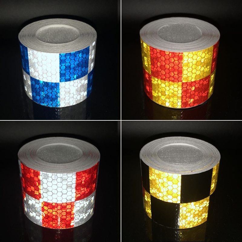 5 Cm X 5 M Bike Body Reflecterende Stickers Reflecterende Veiligheidswaarschuwing Conspicuity Reflecterende Tape Film Sticker Licht Bar Fiets toegang