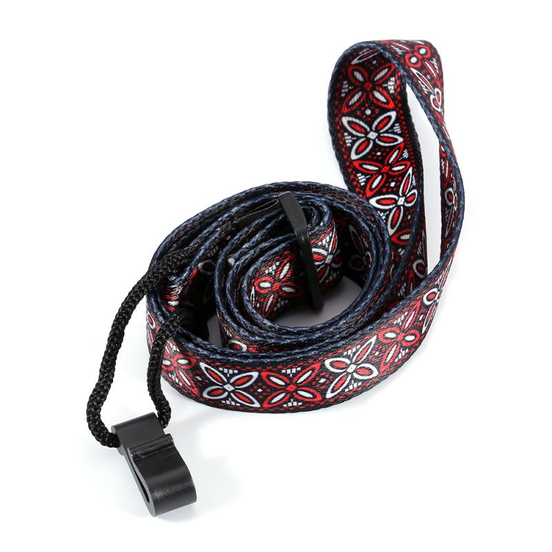 Ethnic Style Ukulele Guitar Halter Strap Durable Adjustable Printing Ribbon Clip-on Guitar Belt Sling Instrument Guitar Accessor