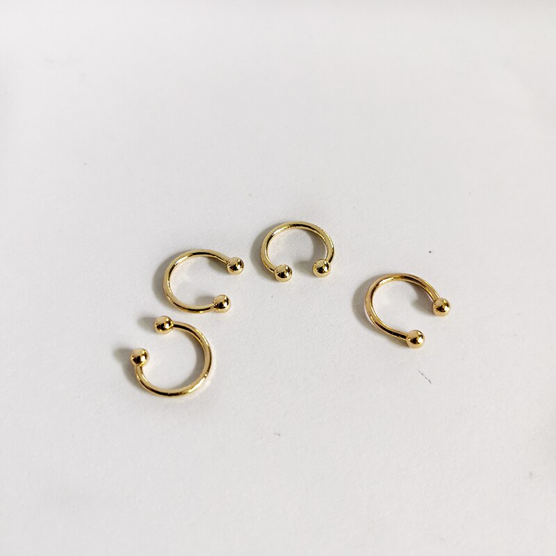 Ghidbk Kleine Vormige C Gouden Bal Oorbellen Clips Minimalistische Geometrische Half Cirkel Ring Earring Verklaring Oor Manchetten Demo Oorbel