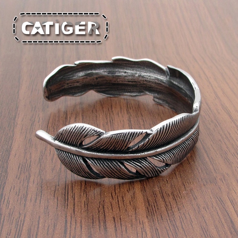 Punk 316L de acero inoxidable de de Vintage brazalete Popular pulsera de los hombres de alta joyería de