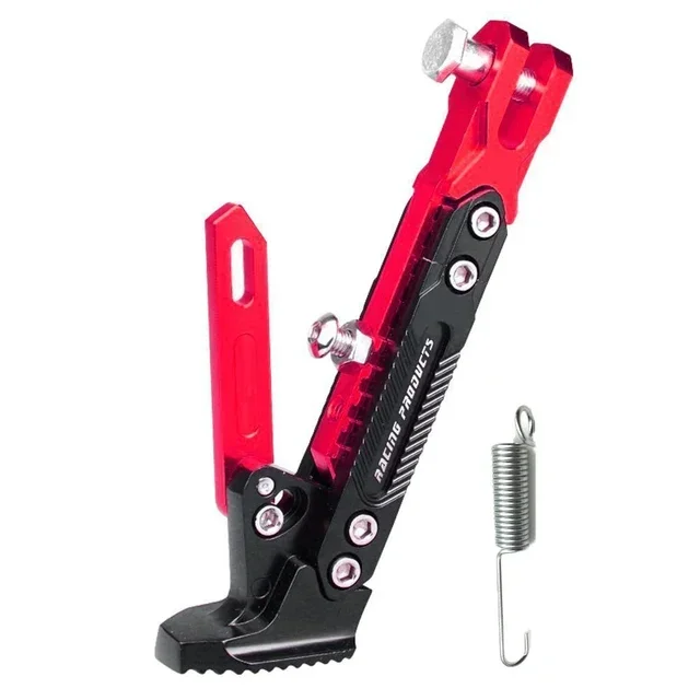 Soporte lateral de pie de Metal ajustable para motocicleta, soporte de patada para motocicleta, accesorios de estacionamiento: Rojo