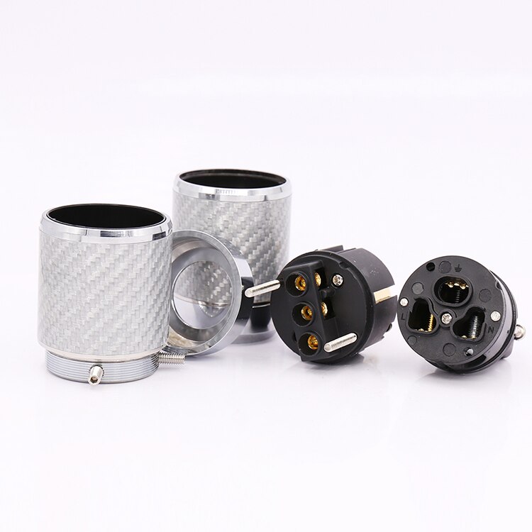Audiocrast EU Plug - Gold Plated Carbon Fiber IEC Female Connector - HIFI Audio Power Cable