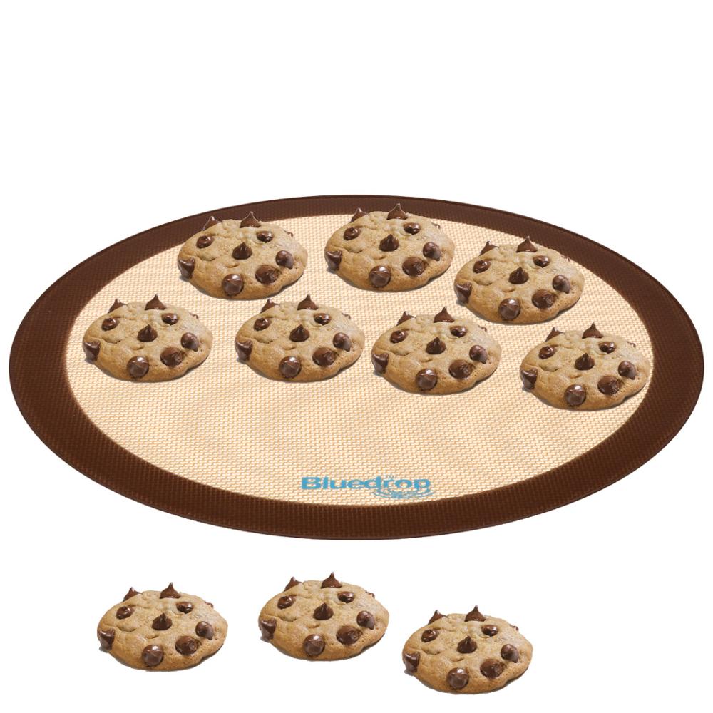 Bluedrop 24CM silicone baking mat round cooking sheet for microwave oven Non stick fiberglass toaster oven liner cookies pad