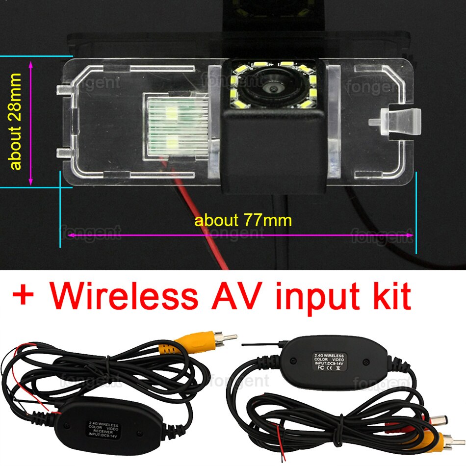 Voor Seat Ibiza 6L 6J Sc MK3 MK4 2002 ~ achteruitrijcamera Achteruitrijcamera Auto Back Up Camera: 12led Wireless