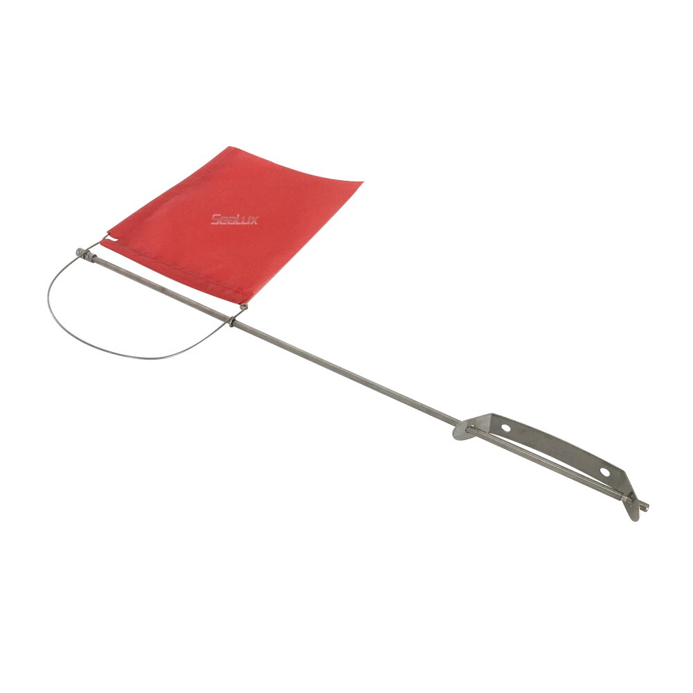 Sealux Large 190mm x 150mm Wind Pennant Structure with Red Nylon flag Wind indicator for Marine Boat Yacht