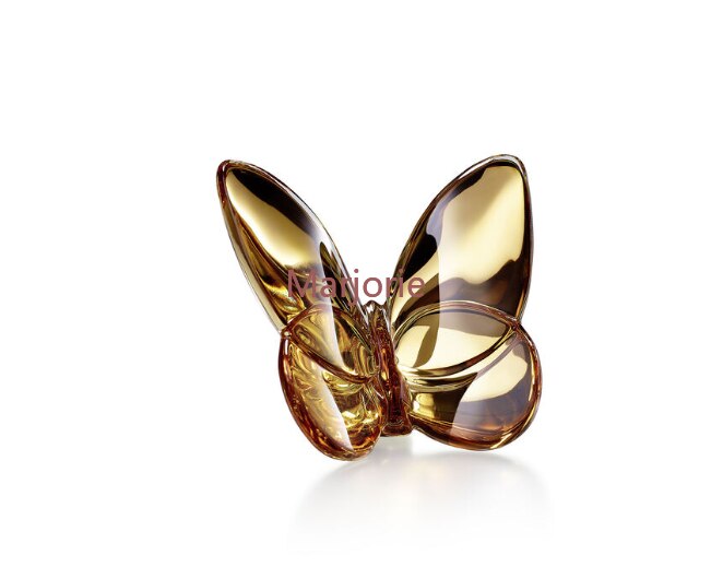 Sommerfuglevinger blafrende glas krystal papillon heldig sommerfugl glimter livligt med lyse farver ornamenter til hjemmet: Brun