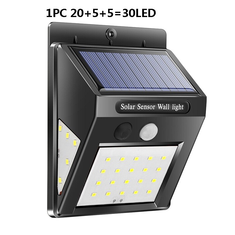 30/40 LED Outdoor Solar Light PIR Motion Sensor 4pcs Solar Wall Lamp Waterproof Energy Saving Emergency Garden Yard Lights: 1pcs 30 LED