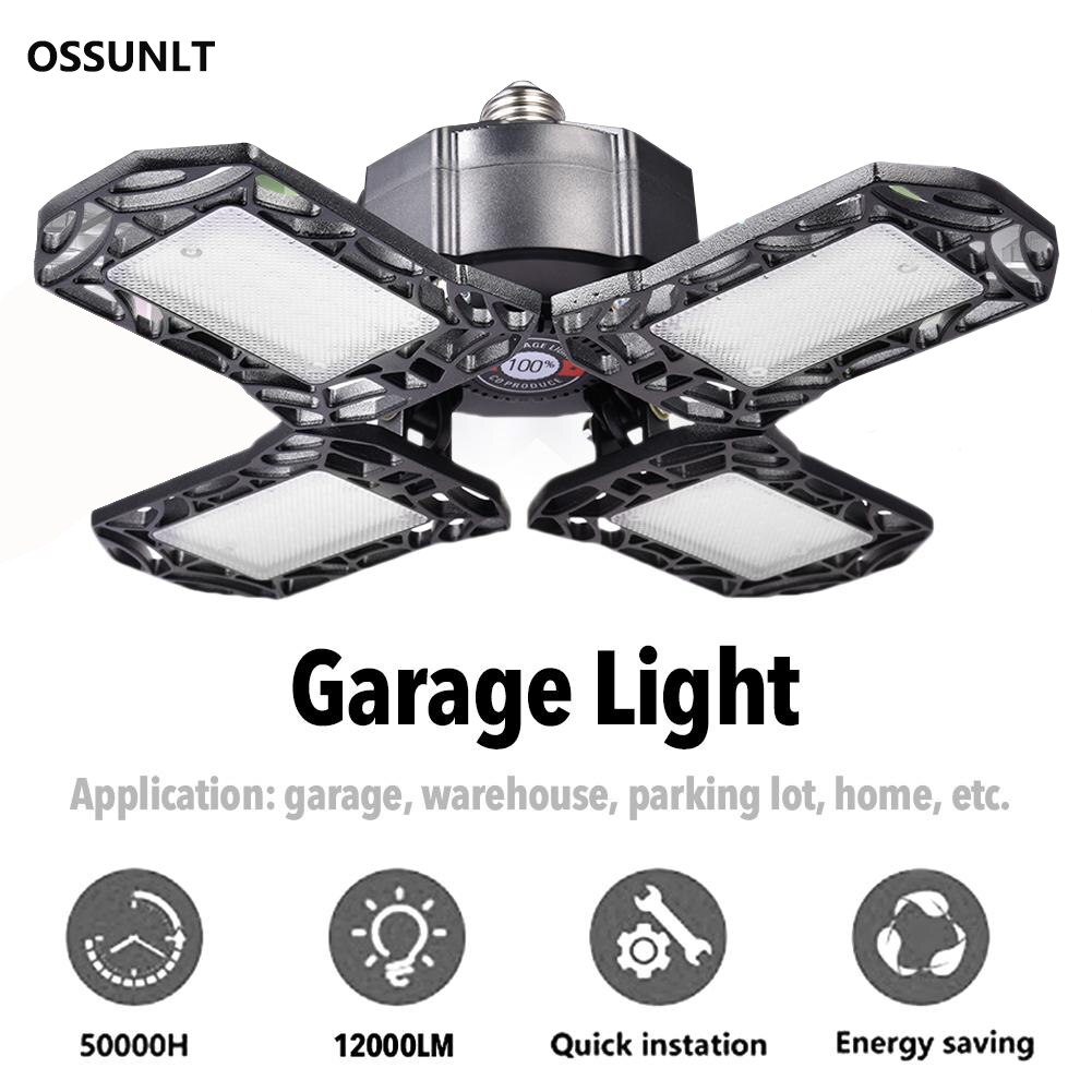 120W LED Garage Light High Bay Lights For Ceiling Lamp E27 Warehouse Workshop Foldable Industrial Lights 85-265V Lampa Sufitowa