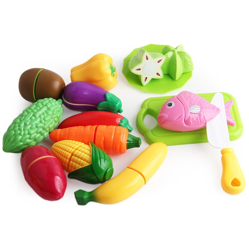 Diy Pretend Play Speelgoed Simulatie Keuken Voedsel Groente Fruit Set Koken Snijden Educatief Speelgoed Voor Kinderen