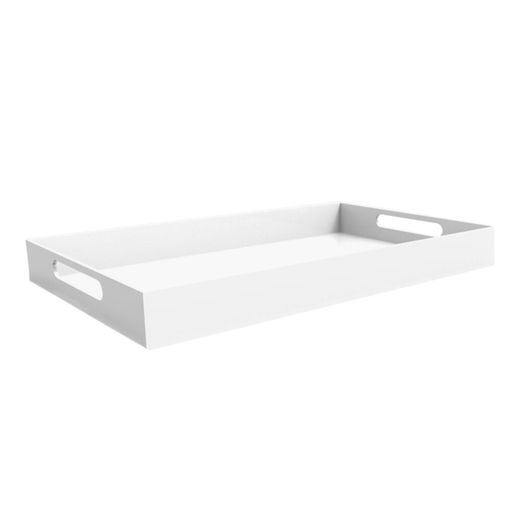 Rechteck Tablett Acryl Dekorative Tablett Veranstalter für Heimat Küche Bar: Weiß