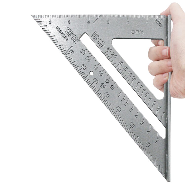 7" Triangle Ruler Carpenter Square Speed Square Layout Tool Measurement Tool Triangle Square Ruler Aluminum Alloy: Default Title