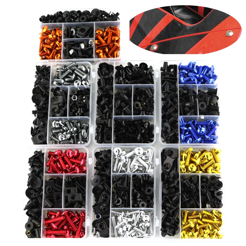 Kit completo de tornillos de carenado para motocicleta para Yamaha Tmax 500 2001 Tmax 530 XJR400 XJR1300 XT1200Z, Tuercas para Clips de 6mm y 5mm