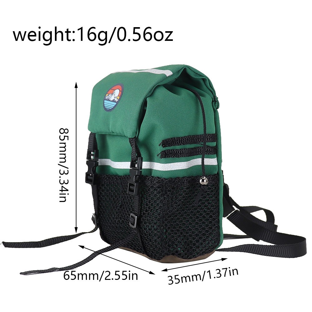 Mochila de simulación, bolsa de almacenamiento de pala, bolsa de equipaje, decoración de bolso para 1/8 1/10 coche trepador de control remoto Axial SCX10 Trax/como TRX4 D90