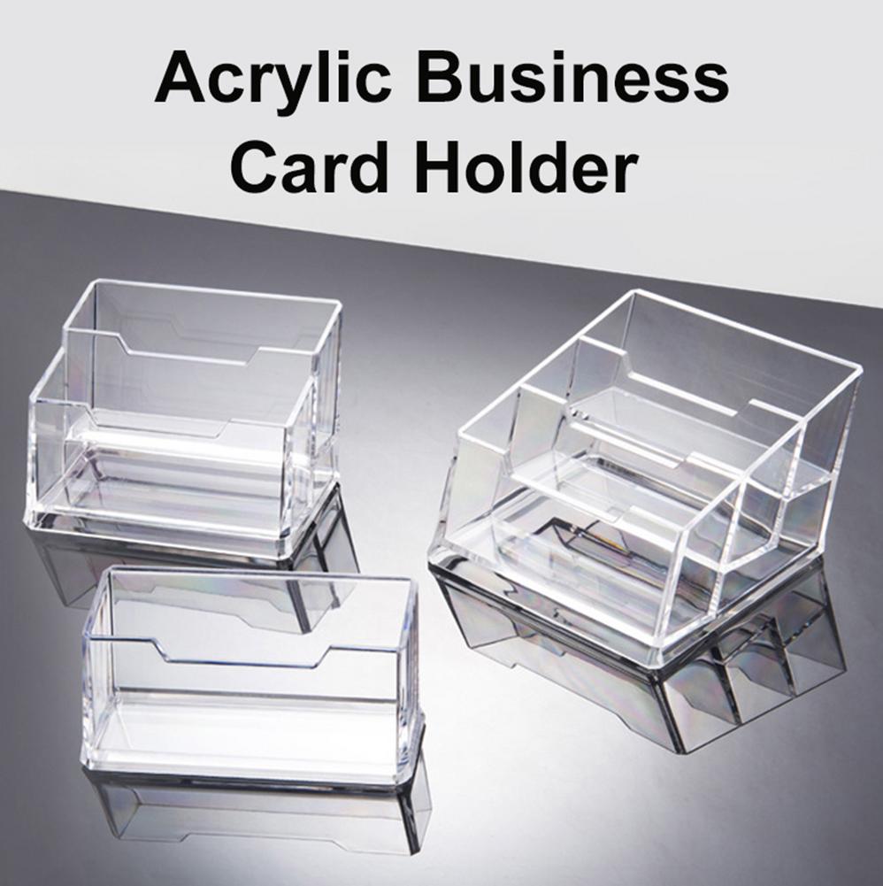 Akryl Kort holder - 1/2/3/4 Lommer - Gjennomsiktig Skrivebord Organizer