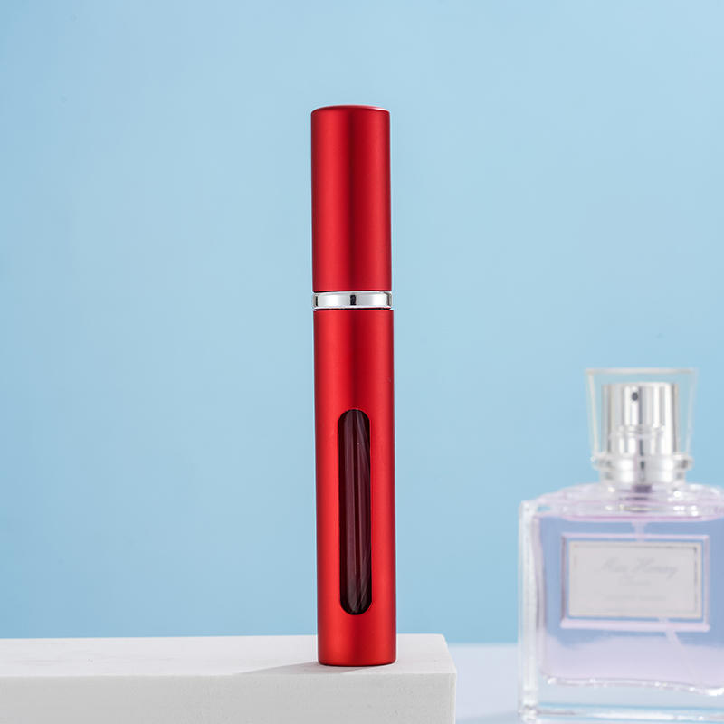 5ml Perfume Spray Bottle Portable Refillable Glass Bottles Empty Cosmetic Containers Travel Aluminum Perfume Atomizer: Red