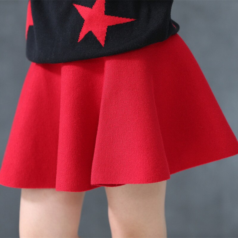 Tutu Rok Meisjes Gebreide Rokken A-lijn Rok Meisje Katoenen Gebreide Kids Outfit Kinderen Mini Rokken Waarschuwde Voor Lente Herfst