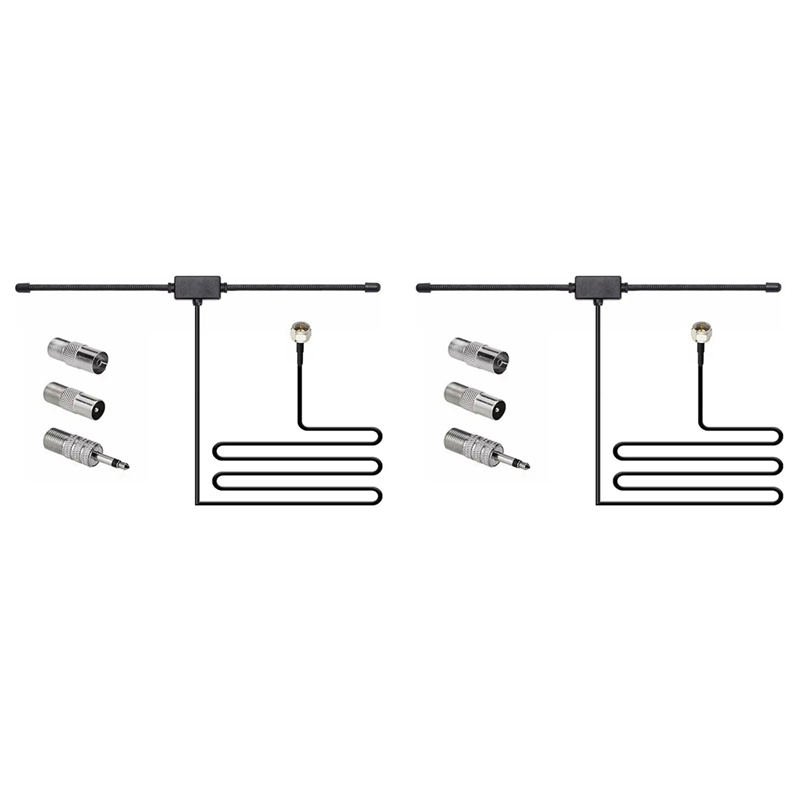 AAAEL-2X FM Radio Antenna FM F-Head Sheep Horn Antenna For Car FM TV Radio Station 75 Ohms F Female To TV3.5 Mono: Default Title
