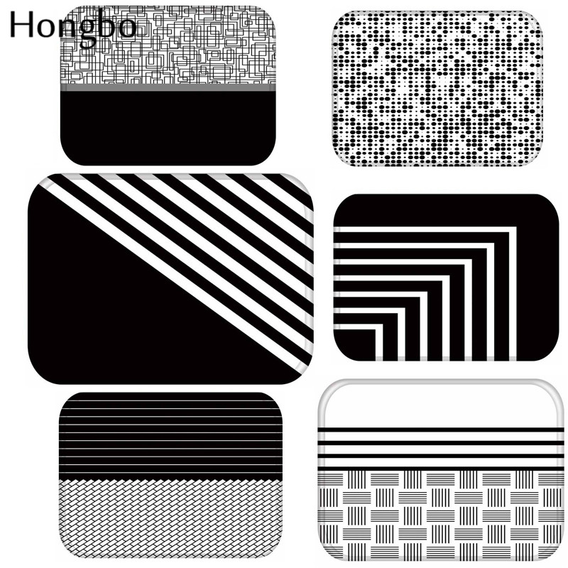 Hongbo Zwart Wit Geometrische Anti-Slip Tapijt Deur Mat Deurmat Outdoor Keuken Woonkamer Vloermat Tapijt 40*60Cm