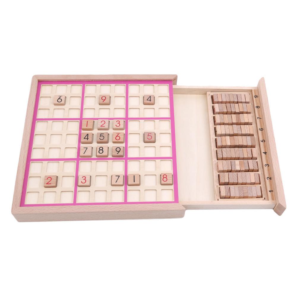 Bästa barn sudoku schack bok internationell dam fällbara spelbord leksak lärande &amp; utbildning pussel leksak: Rosa