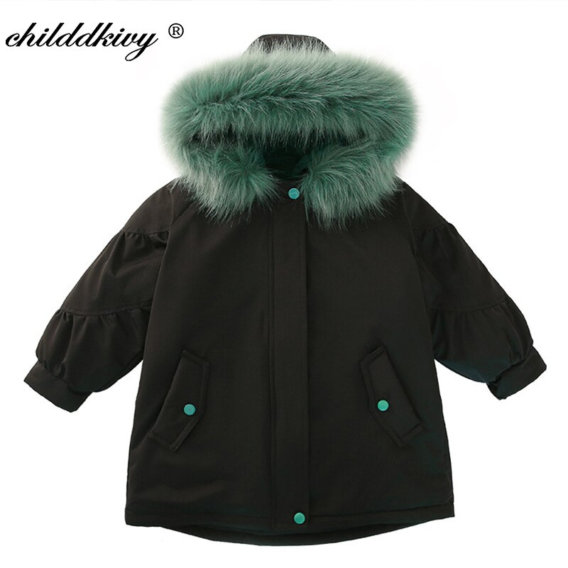 Girl Winter Jacket Children's Clothing Boy's cotton coat Thicken Plush Girls Cotton-padded Jacket Kids Parks for Girls: 3T