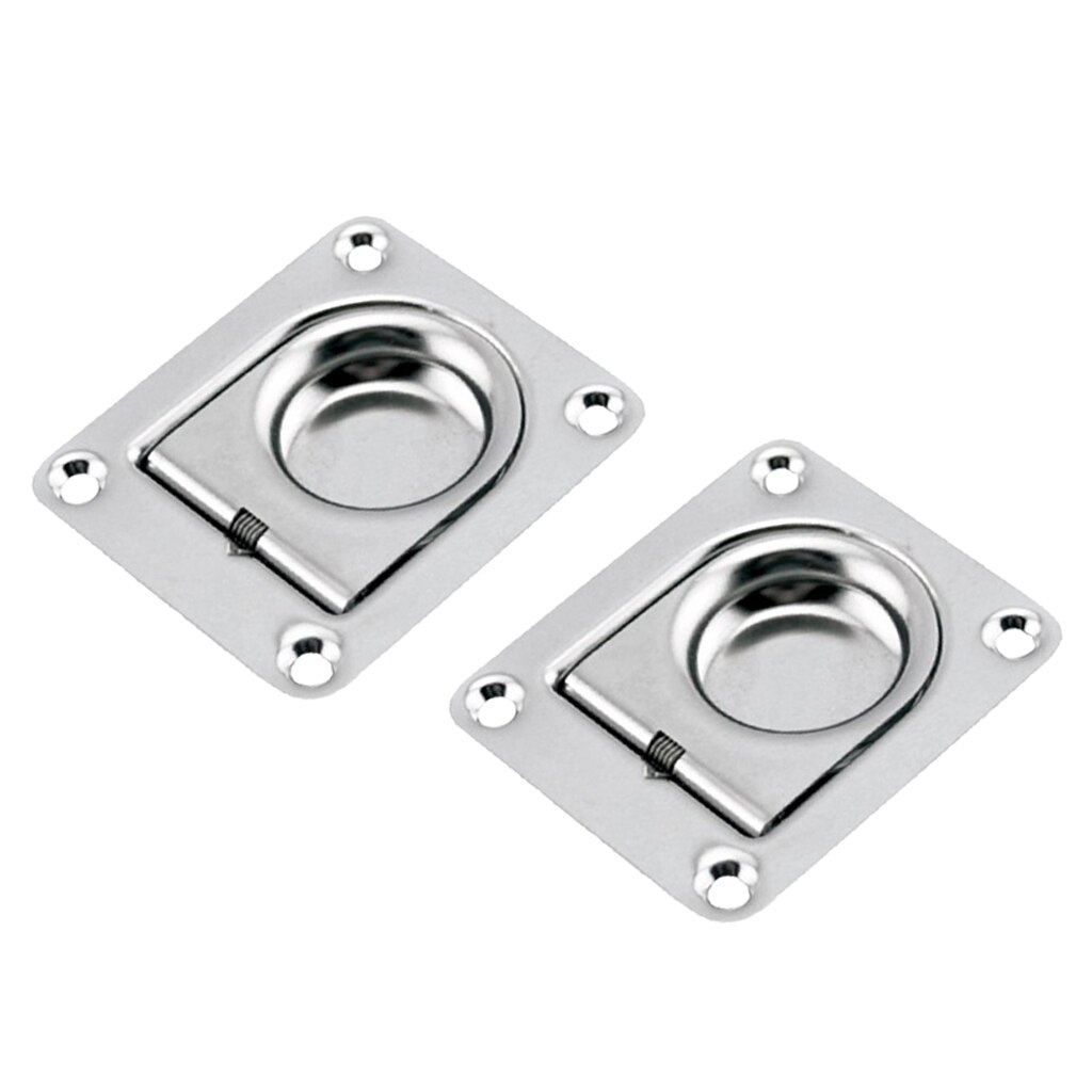 2x Rvs Flush Hatch Locker Klink Pull Lift Handvat Boot Dek Scharnier