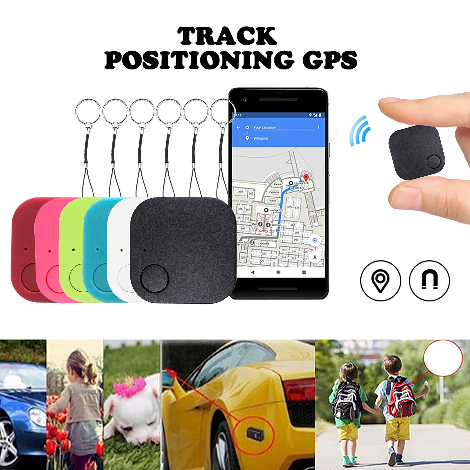 Mini Anti Lost Alarm Wallet KeyFinder Smart Tag Bluetooth-compatible Tracer GPS Locator Keychain Pet ITag Tracker Key Finder