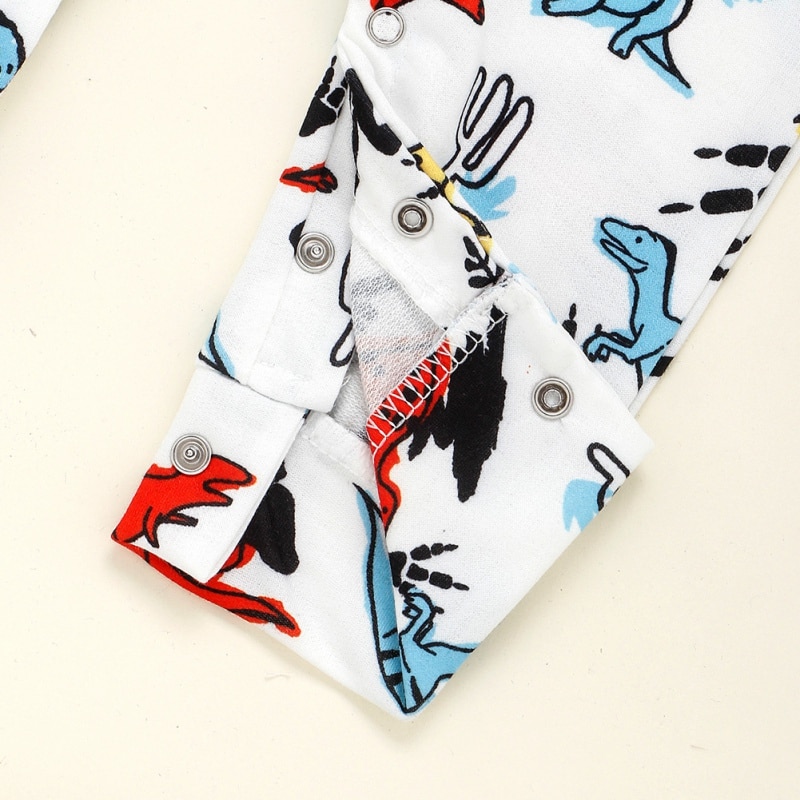 Kleinkind Baby Kleidung Mit Kapuze Lange Hülse Dinosaurier Druck Junge & Mädchen freundlicher Baby Strampler Baumwolle Gesamt Neue Geboren Baby Kleidung Outfit34