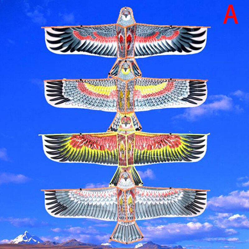 1.1M Flat Eagle Kite Met 30 Meter Kite Lijn Kinderen Vliegende Vogel Vliegers Windzak Outdoor Speelgoed Voor Kinderen tuin Doek Speelgoed 1Pc