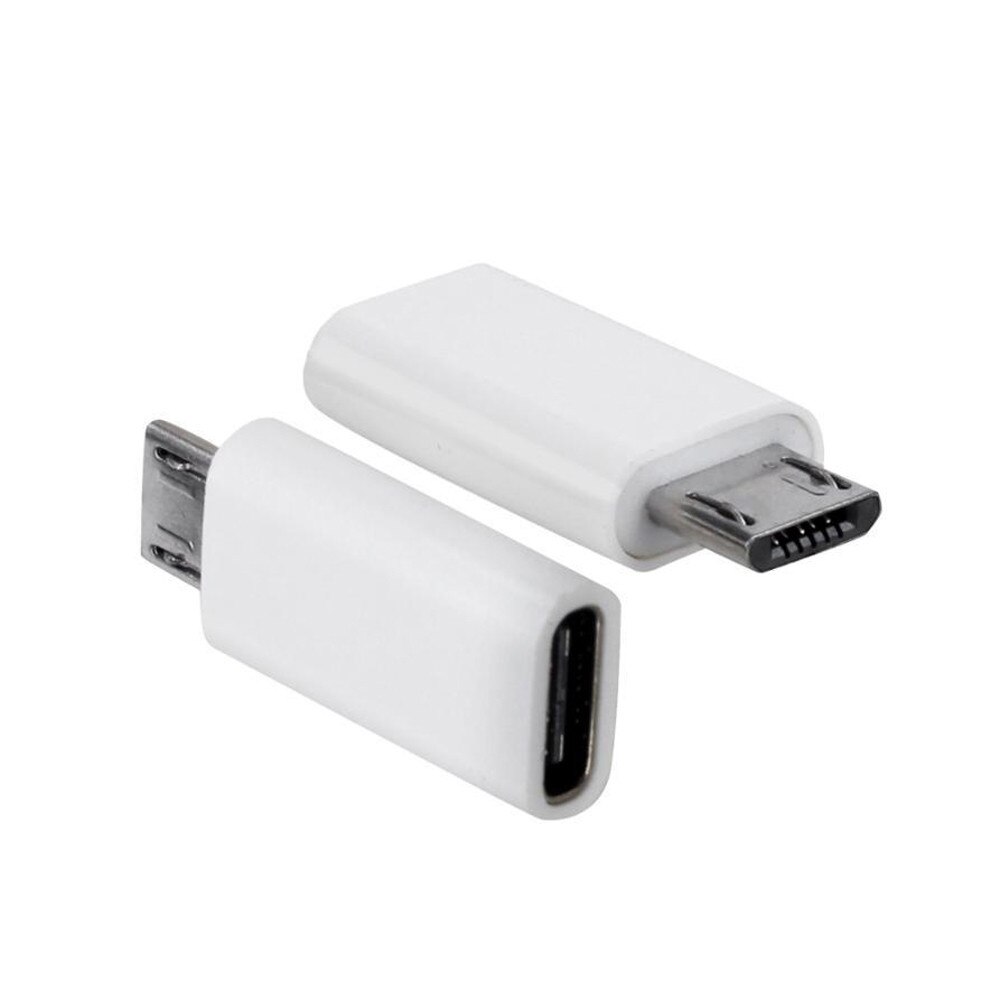 Typ-c Adapter Usb C Zu Micro Usb Kabel Legierung Micro Usb Stecker Auf Typ C Weibliche Adapter Konverter anschluss Für Telefon Tablet: WHITE