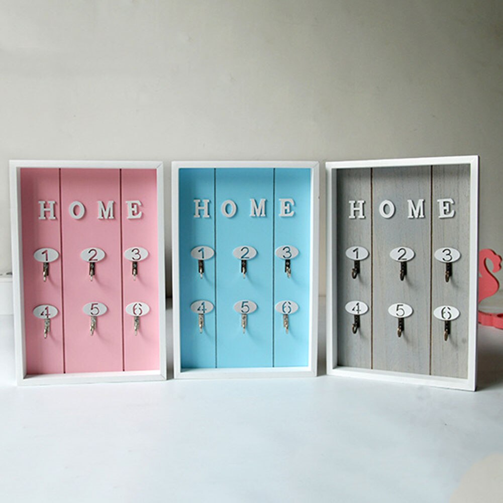 Porte-clé mural | Étagère de rangement pour clé, organisateur mural avec 6 crochets pour la maison, la cuisine, décor de salle de bains