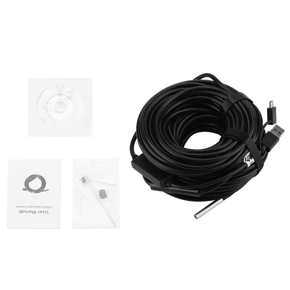 ANENG 20 metre 5.5mm USB endoskop ile 720P su geçirmez kamera boru araba muayene