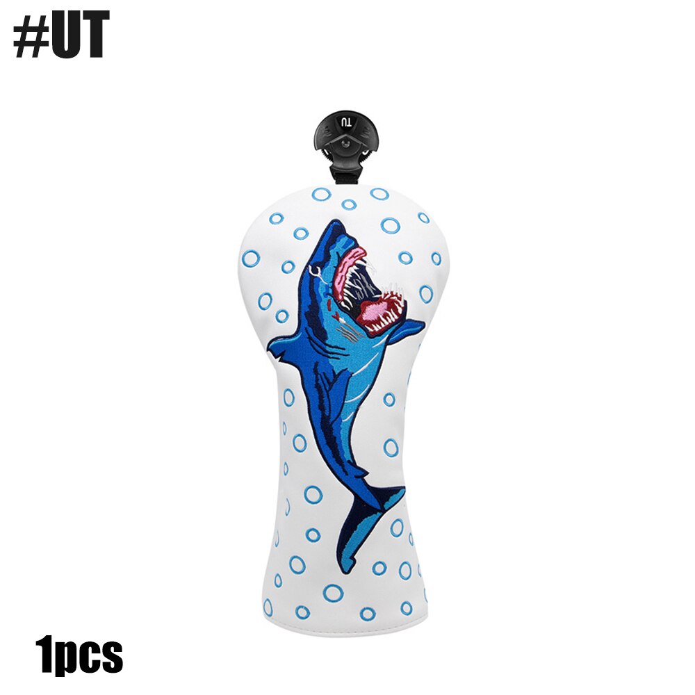 Big Shark Golf Driver Head Covers,1 Wood Driver Head Cover,Golf Wood Headcovers-Leather Durable Easy on Off Golf Club Protective: UT