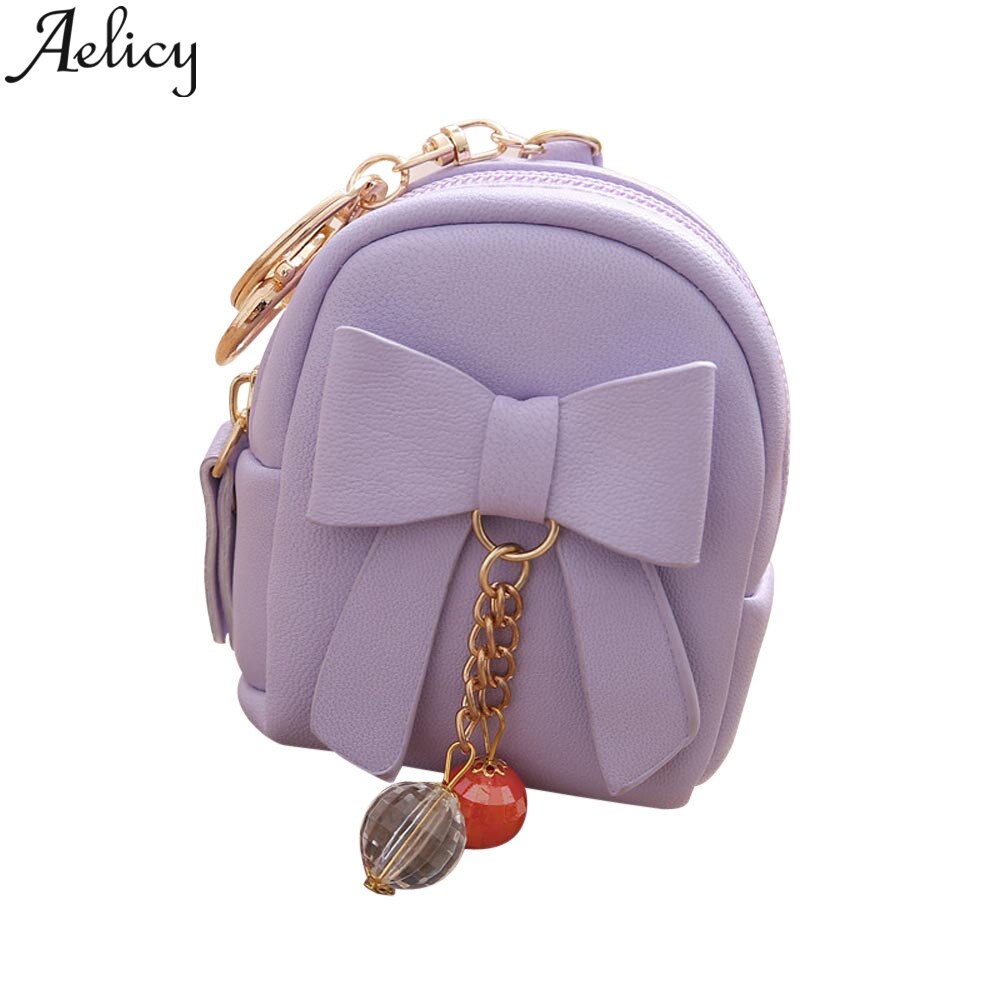 Aelicy Arco Mulheres de Couro Curto Carteira Bolsa Da Moeda Da Carteira Bolsa Saco Titular do Cartão de Crédito Titulares Mini Chaveiro Porta Moedas Com Zíper: PP