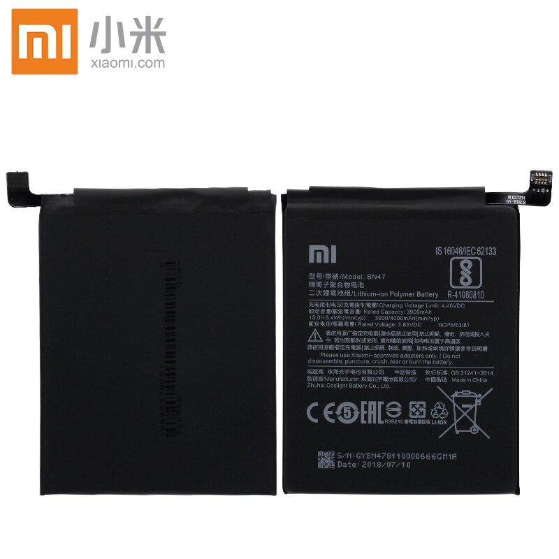 Xiao Mi Originele Telefoon Batterij BN47 Voor Xiaomi Redmi 6 Pro / Mi A2 Lite 3900Mah Vervangende batterij Gratis Tools