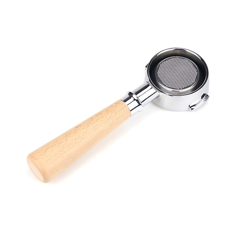 Bunnløst portafilter espresso kaffemaskin trehåndtak filterkurv inkludert 58mm kaffekopper universell: A2- bøk