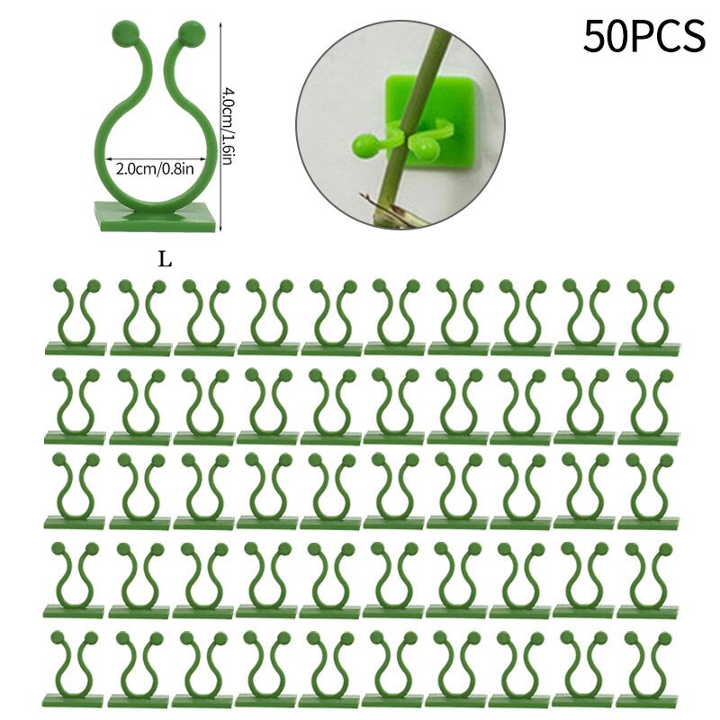 10/30/50 Stuks Plant Klimmen Muur Zelfklevende Haak Armatuur Clips Onzichtbare Rotan Klem Armatuur Muur kleverige Haak Plant Ondersteuning: Green-L-50pcs