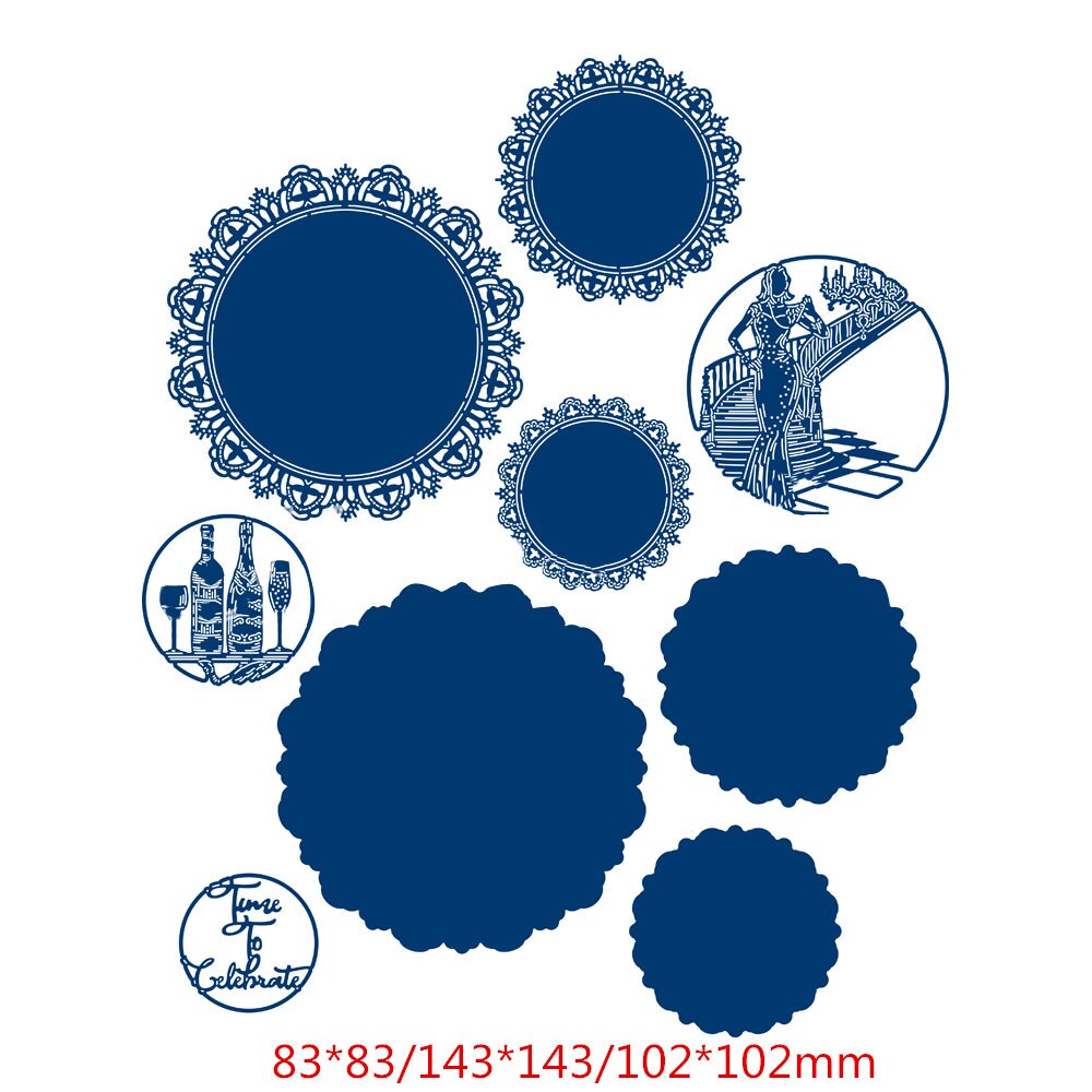 Coração oval hexágono quadrado quadro de metal corte dados para scrapbooking álbum diy gravação cartão que faz a decoração artesanato novo 2019: 3pcs circles