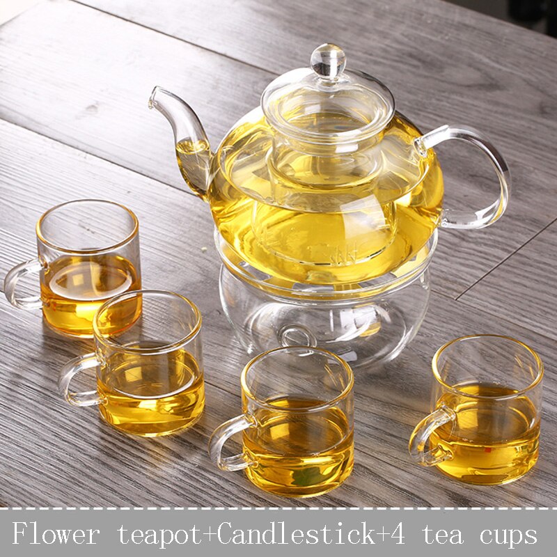 Goede Clear Borosilicaatglas Theepot Met 304 Roestvrijstalen Theefilter Zeef Hittebestendige Losse Blad Thee Pot Tool Ketel Set