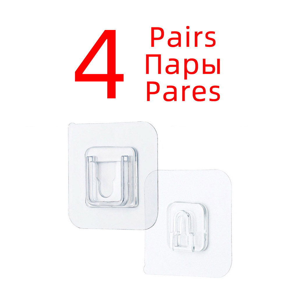 Dubbelzijdig Zelfklevende Haak Op Hangers Stickers Haken Wall Mount Zelfklevende Haak In De Badkamer Voor: 4 Pairs